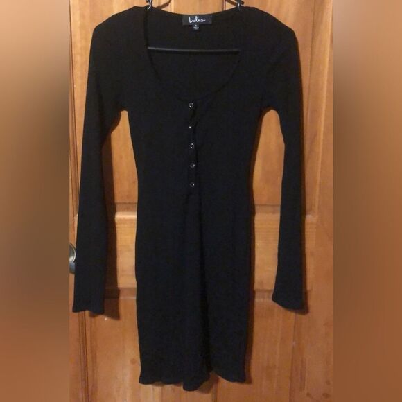 170. Lulus Black Long Sleeve Button-Up dress size small - Picture 1 of 1